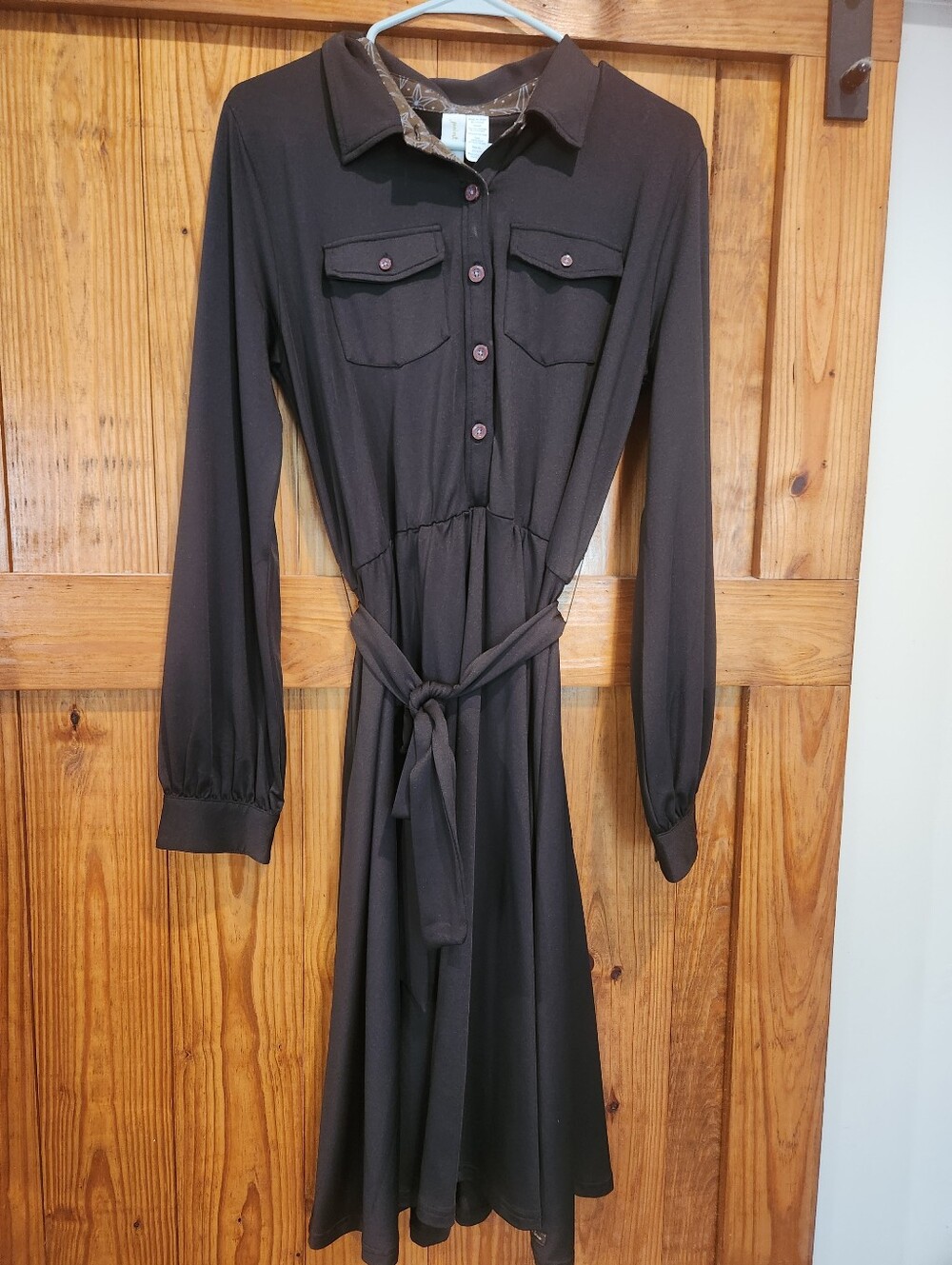 Matilda Jane Black Long Sleeve Shirt Dress with Tie Waist